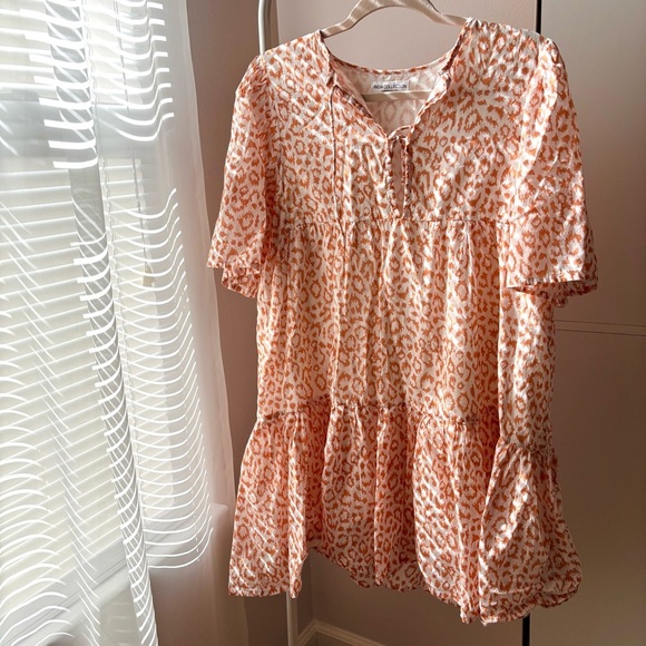 Emerson Fry Isla Dress Size XS/S Sunbaked Leopard 100% Organic Cotton NWOT Dress - Picture 4 of 6